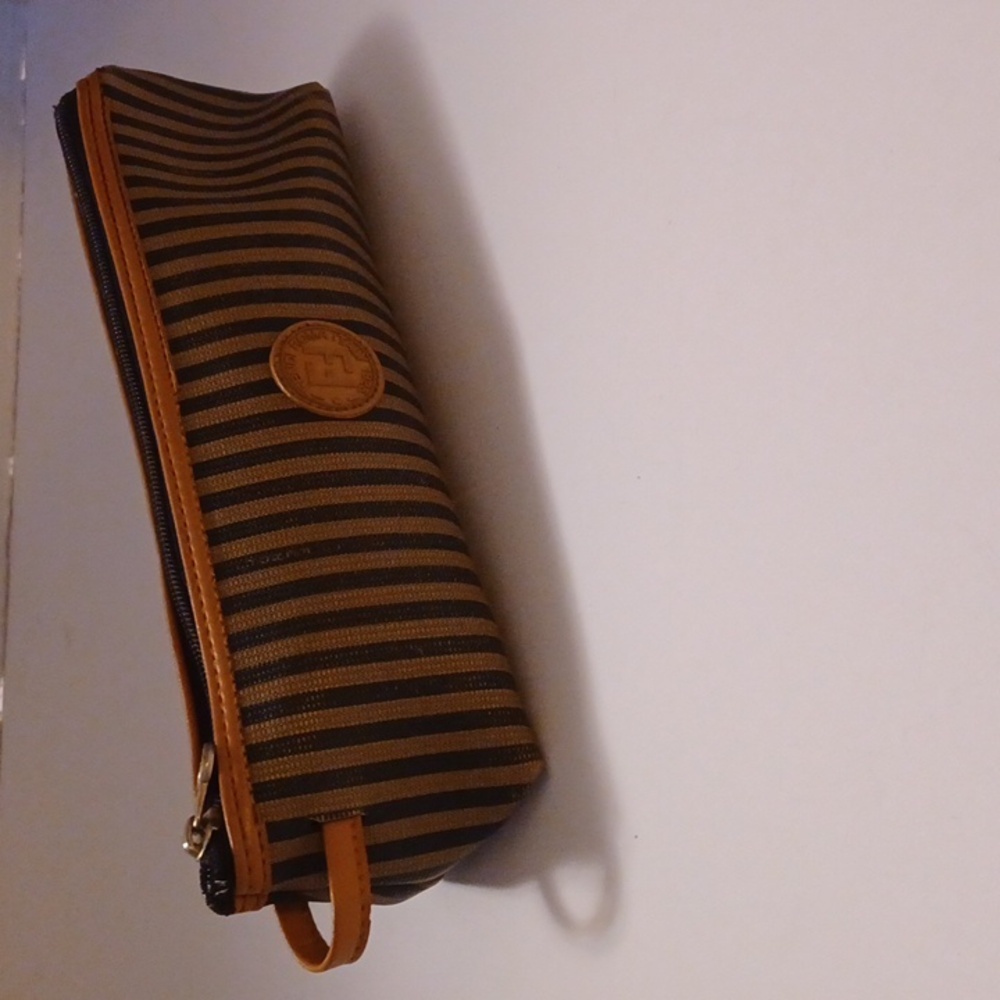 Fendi Vintage Pequin Striped Cosmetic Pouch